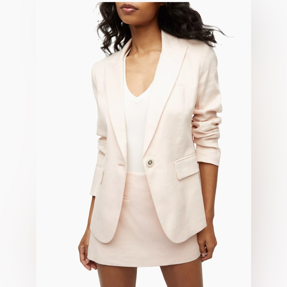 Veronica Beard Cutaway Linen-Blend Dickey Jacket, Size 2, $648